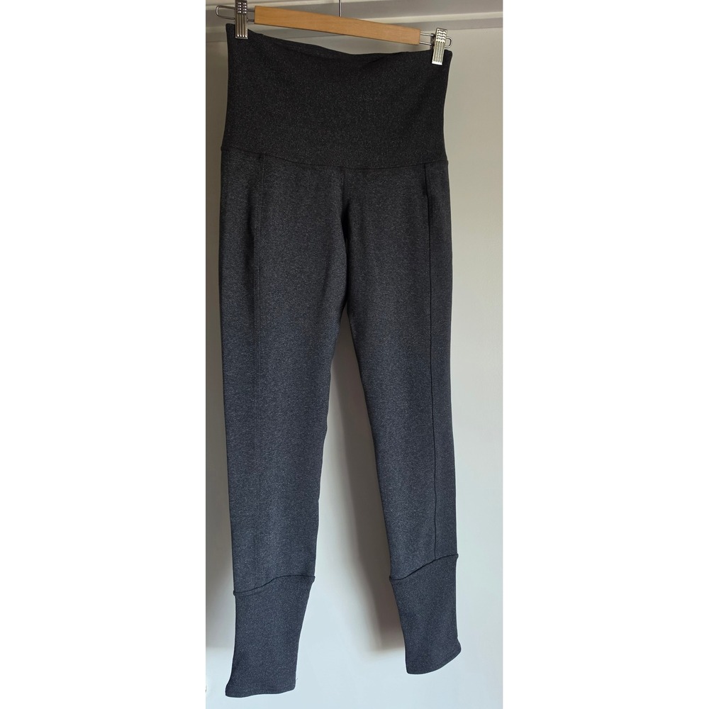 Karma Athletics Yama Tight Heather Charcoal High Waisted Yoga Leggings Large NEW